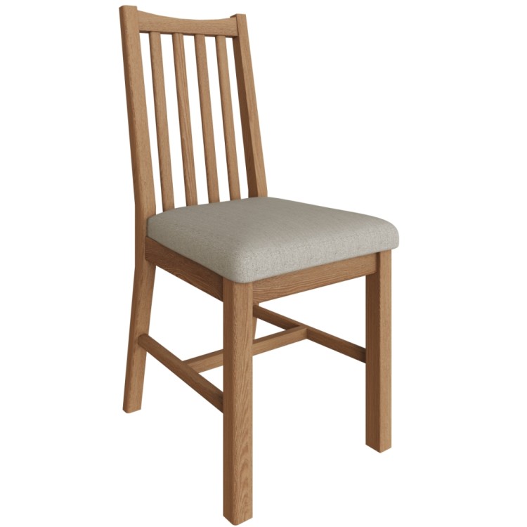 Exeter Light Oak Dining Chair (Pair) | Oak Furniture House